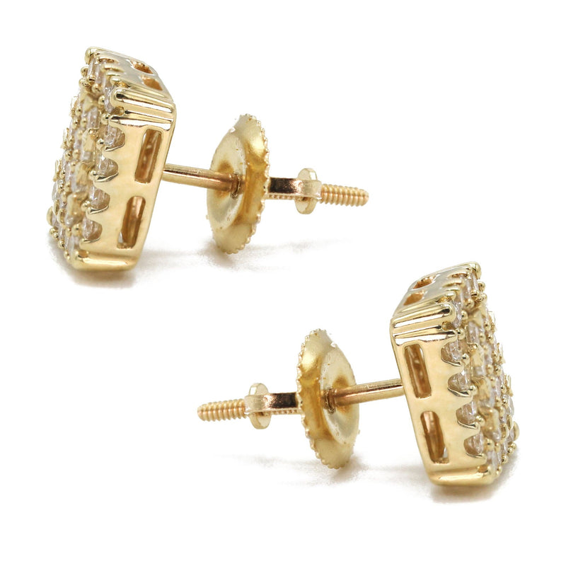 14K Yellow Gold Diamond Earrings For Men | 0.54 Carats | 2.86 Grams
