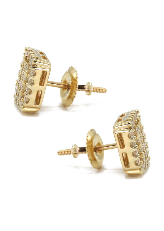 14K Yellow Gold Diamond Earrings For Men | 0.54 Carats | 2.86 Grams