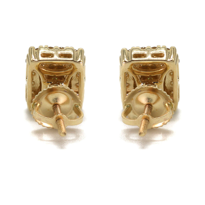 14K Yellow Gold Diamond Earrings For Men | 0.54 Carats | 2.86 Grams