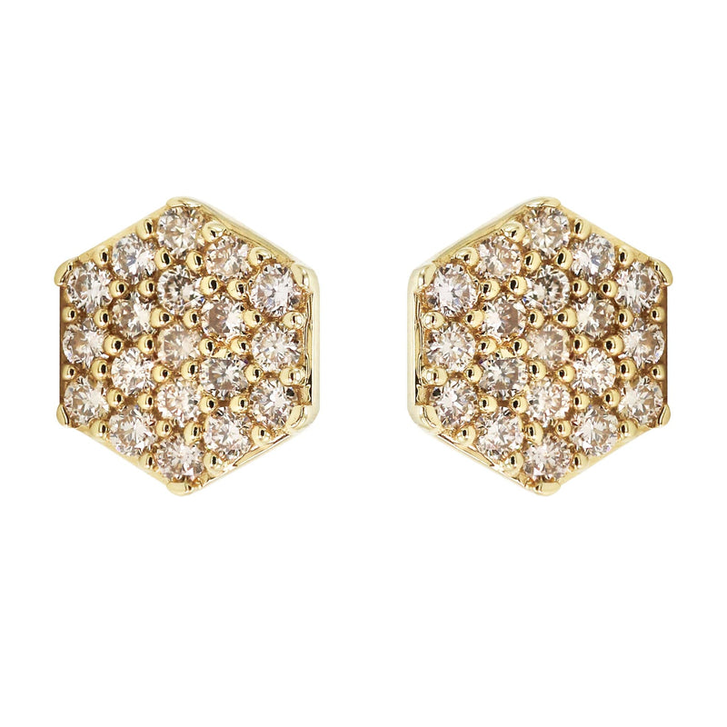14K Yellow Gold Diamond Earrings For Men | 0.35 Carats | 1.79 Grams