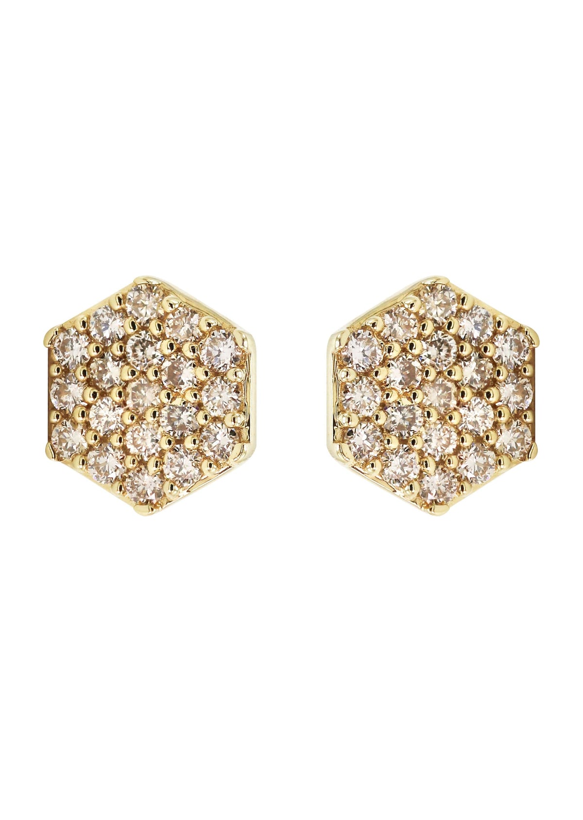 14K Yellow Gold Diamond Earrings For Men | 0.35 Carats | 1.79 Grams