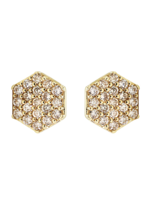 14K Yellow Gold Diamond Earrings For Men | 0.35 Carats | 1.79 Grams