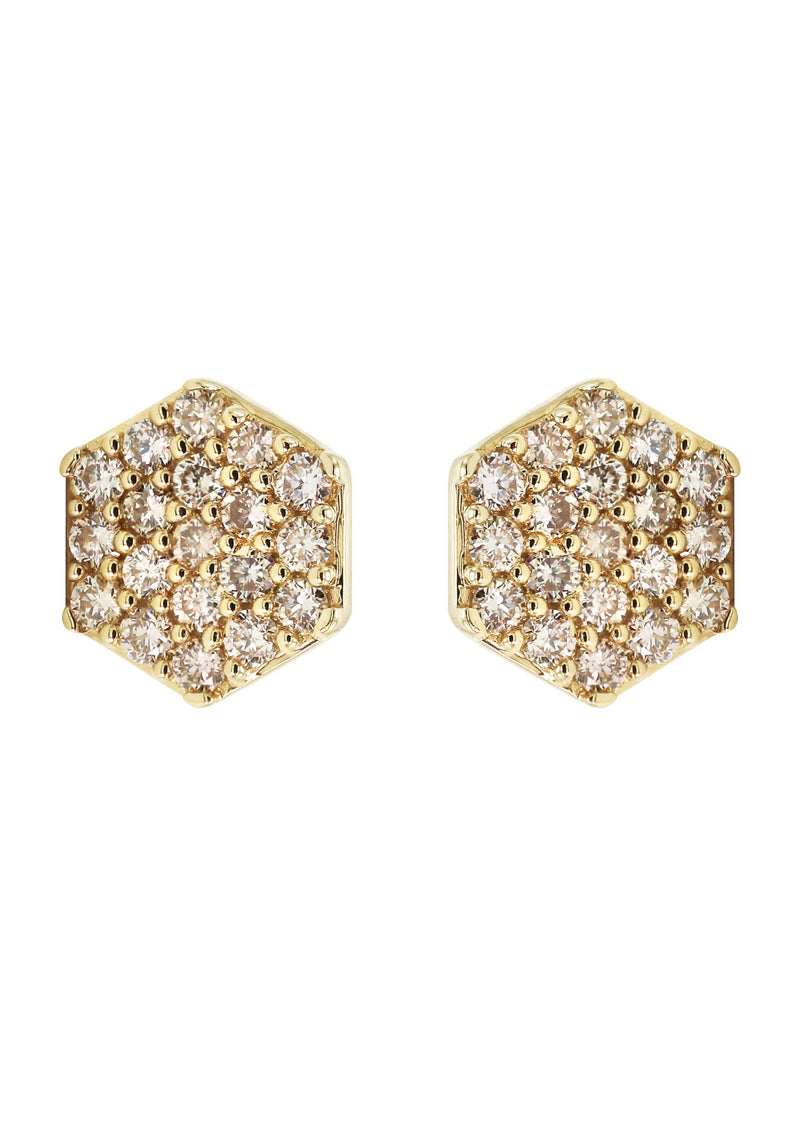 14K Yellow Gold Diamond Earrings For Men | 0.35 Carats | 1.79 Grams