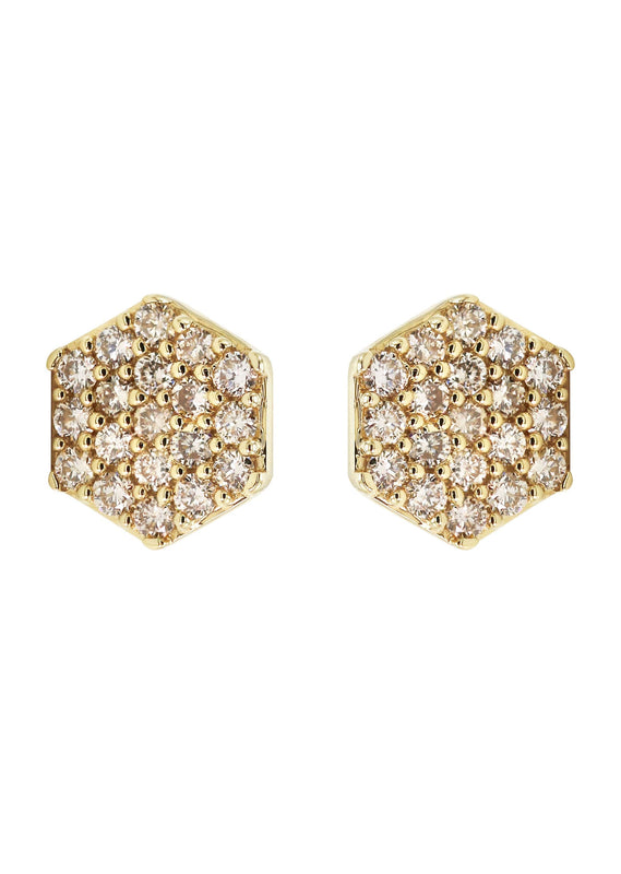 14K Yellow Gold Diamond Earrings For Men | 0.35 Carats | 1.79 Grams