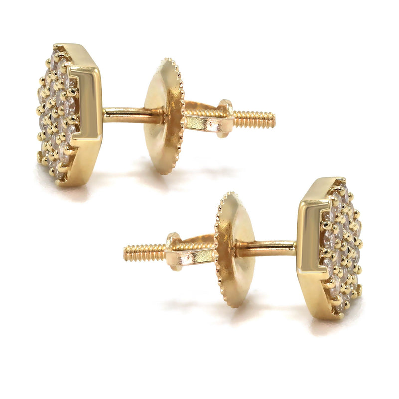 14K Yellow Gold Diamond Earrings For Men | 0.35 Carats | 1.79 Grams