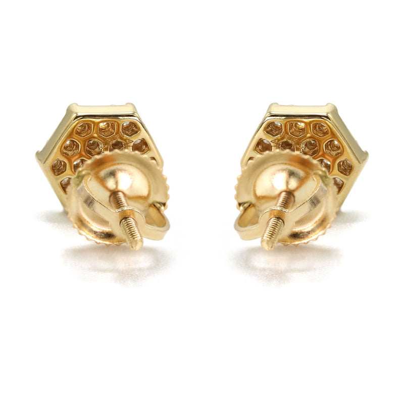14K Yellow Gold Diamond Earrings For Men | 0.35 Carats | 1.79 Grams