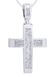 14 White Gold Diamond Cross Necklace  | 10 Carats