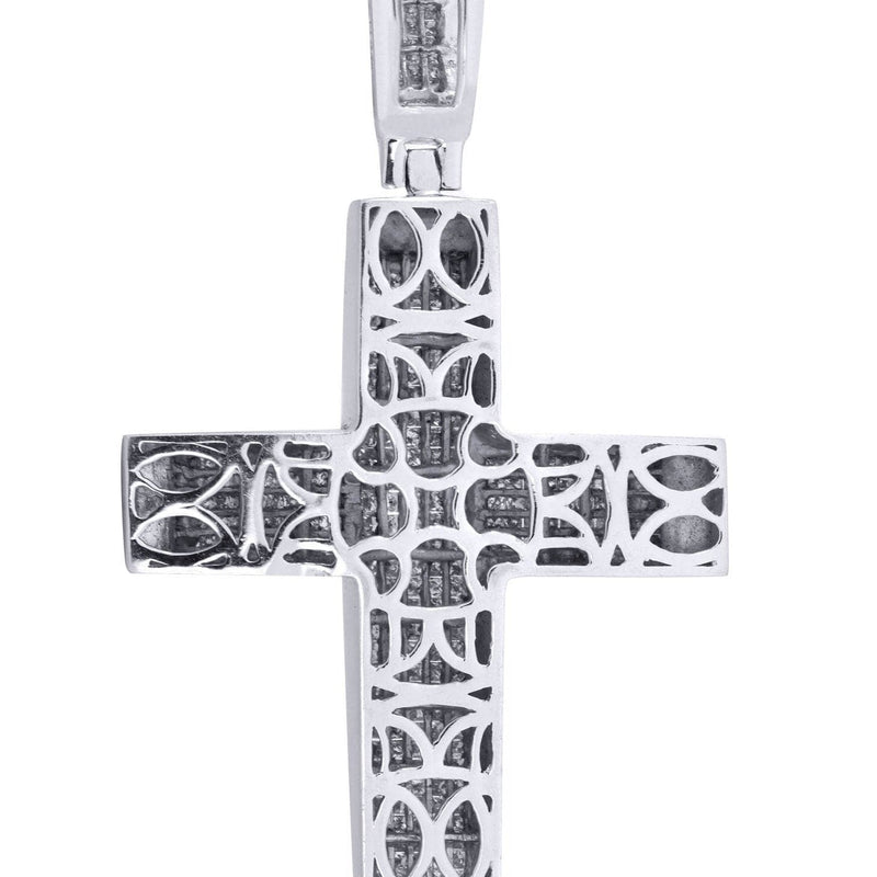 14 White Gold Diamond Cross Necklace  | 10 Carats