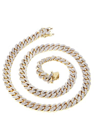 Iced Out Women Diamond Miami Cuban Link Chain Customizable (10MM-20MM)