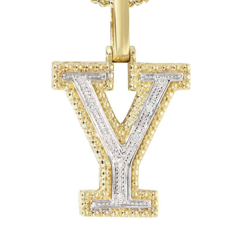 Diamond 10K Yellow Gold Letter "Y" Necklace | Appx. 13.5 Grams