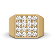 Men's Jewelry - Men's VVS Lab Diamond Square Diamond Ring | Yellow Gold
