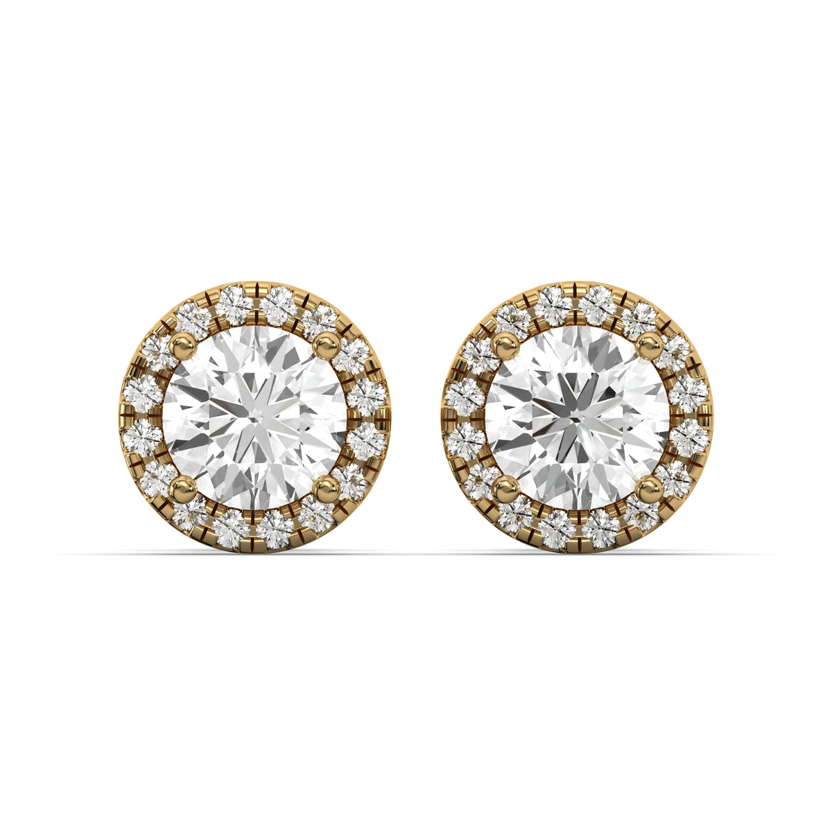 Men's Jewelry - VVS Lab Diamond Halo Stud Earrings For Men | 14K Gold