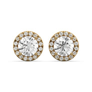 Men's Jewelry - VVS Lab Diamond Halo Stud Earrings For Men | 14K Gold