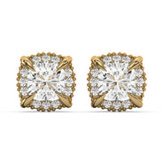 Men's Jewelry - VVS Lab Diamond Halo Stud Earrings For Men | 14K Gold
