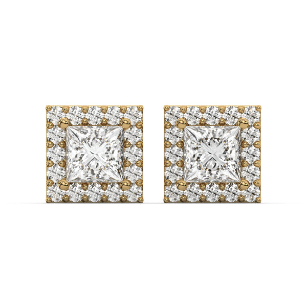 Men's Jewelry - VVS Lab Diamond Princess Stud Earrings For Men | 14K Gold