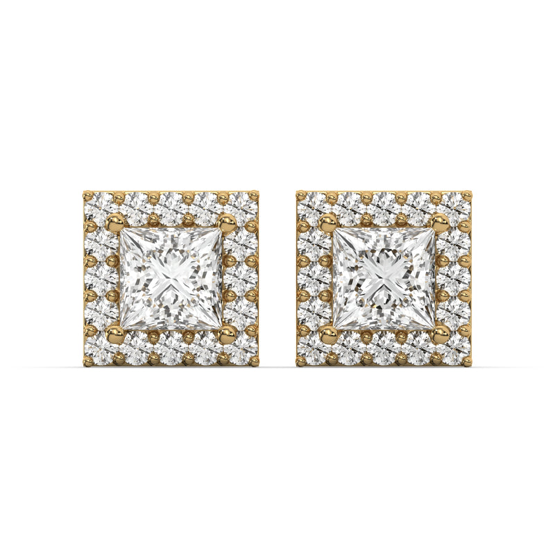 Men's Jewelry - VVS Lab Diamond Princess Stud Earrings For Men | 14K Gold