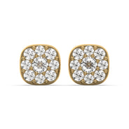 Men's VVS VVS Lab Diamond Gold Cluster Stud Earrings