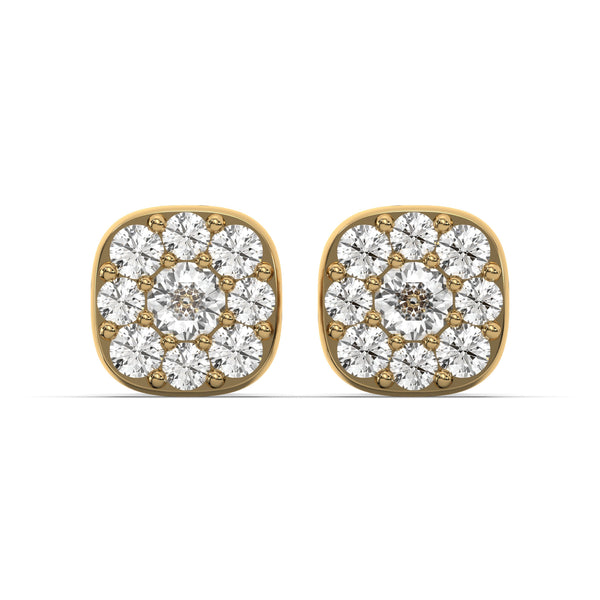 Men's VVS VVS Lab Diamond Gold Cluster Stud Earrings