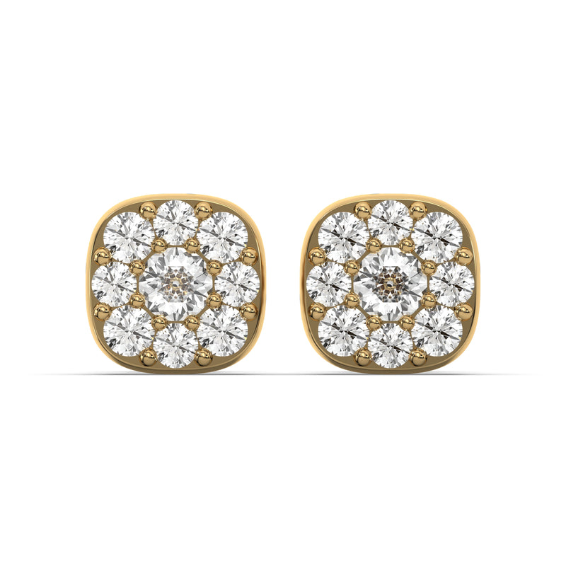 Men's VVS VVS Lab Diamond Gold Cluster Stud Earrings