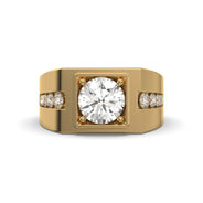 Men's Jewelry - Men's VVS Lab Diamond Round Engagement Ring | Yellow Gold
