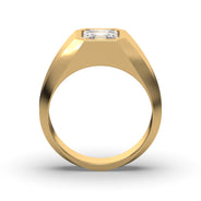 Men's Jewelry - Men's VVS Lab Diamond Asher Cut Solitaire Engagement Ring | Yellow Gold