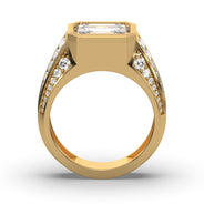 Men's Jewelry - Men's VVS Lab Diamond Emerald Cut Engagement Ring | Yellow Gold