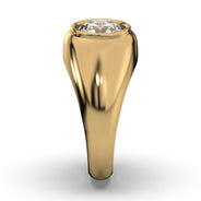 Men's Jewelry - Men's VVS Lab Diamond Round Brilliant Cut Solitaire Engagement Ring | Yellow Gold