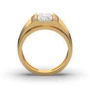 Men's Jewelry - Men's VVS Lab Diamond Emerald Cut Engagement Ring | Yellow Gold