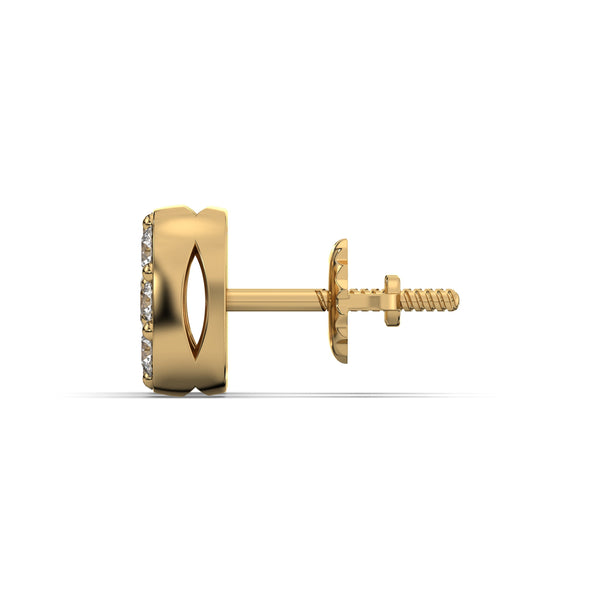 Men's VVS VVS Lab Diamond Gold Cluster Stud Earrings