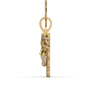 Men's Yellow Gold VVS Lab Grown Diamond Customizable Jesus Necklace Pendant
