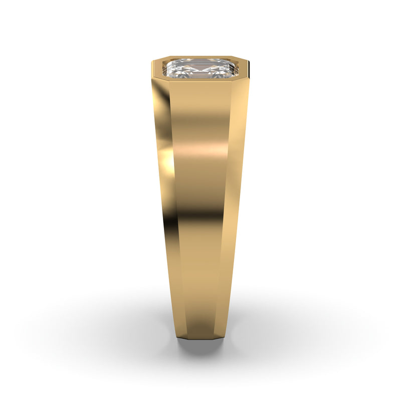 Men's Jewelry - Men's VVS Lab Diamond Asher Cut Solitaire Engagement Ring | Yellow Gold