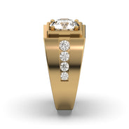 Men's Jewelry - Men's VVS Lab Diamond Round Engagement Ring | Yellow Gold