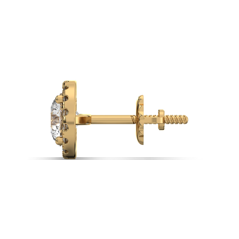 Men's Jewelry - VVS Lab Diamond Halo Stud Earrings For Men | 14K Gold