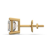 Men's Jewelry- Male VVS Lab Diamond Asher Cut Stud Earrings | 14K Gold
