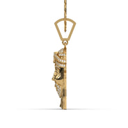 Men's Yellow Gold VVS Lab Grown Diamond Customizable Jesus Necklace Pendant