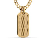 Men's VVS Lab Diamond Customizable Yellow Gold Dog Tag Necklace Pendant