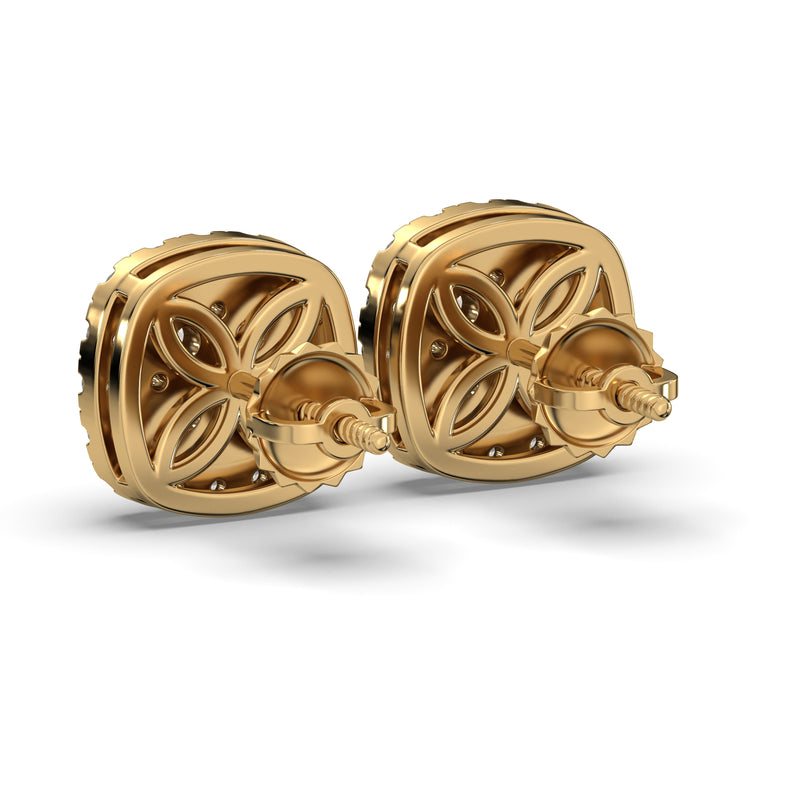 Men's Jewelry - VVS Lab Diamond Cluster Stud Earrings For Men | 14K Gold