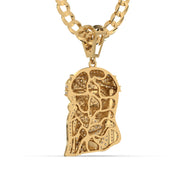 Men's Yellow Gold VVS Lab Grown Diamond Customizable Jesus Necklace Pendant