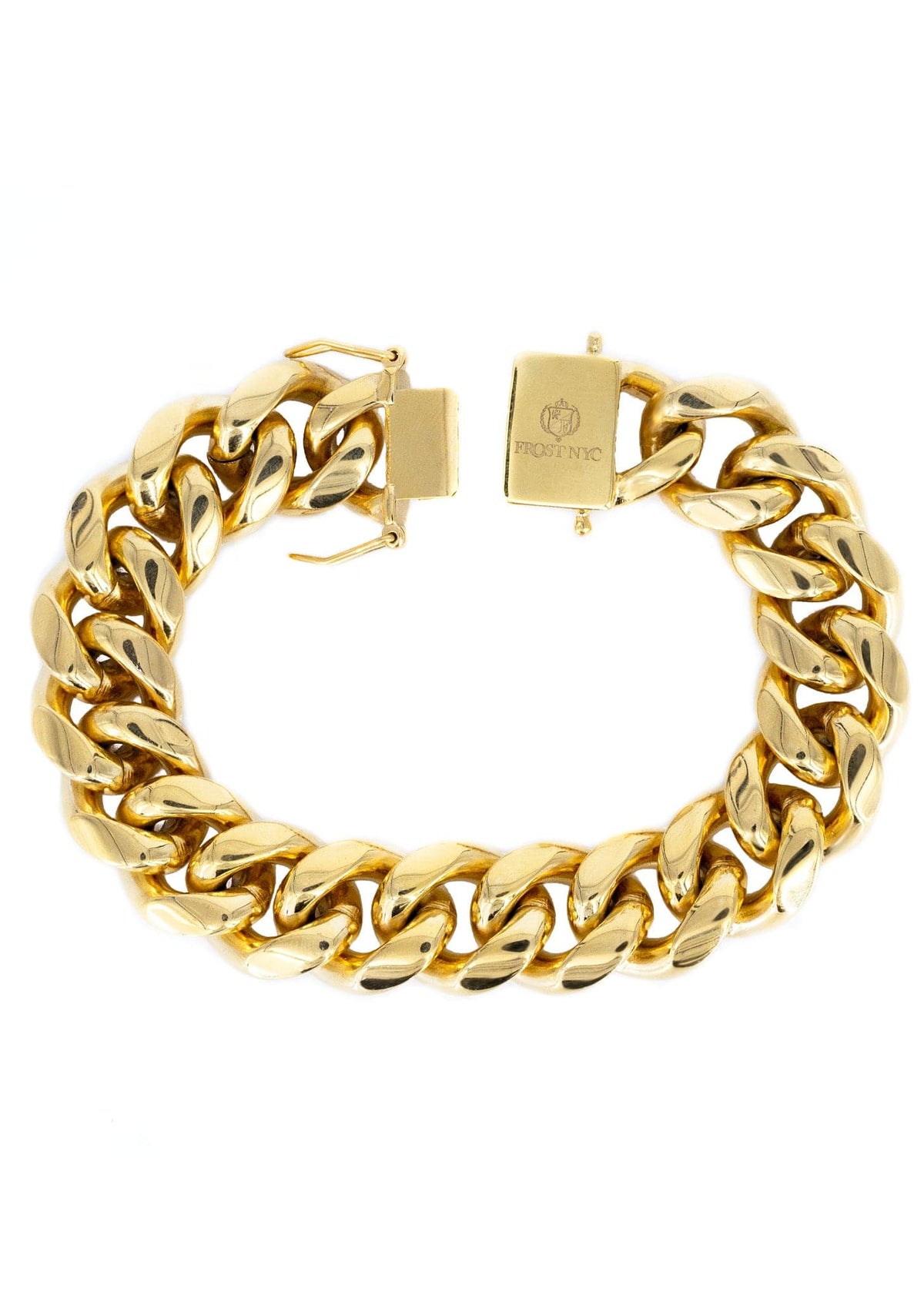 14K Gold Plated Cuban Link Bracelet For Men