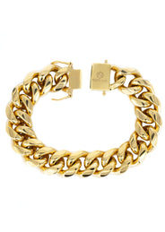 14K Gold Plated Cuban Link Bracelet For Men