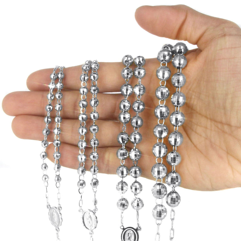 14K White Gold Rosary Chain