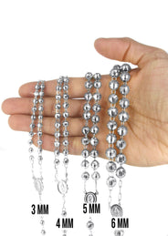 14K White Gold Rosary Chain