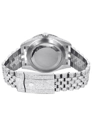 Womens Diamond Iced Out Rolex Datejust 41 | 25 Carats Of Diamonds | Custom Pink Roman Numeral Diamond Dial | Two Row | Jubilee Band