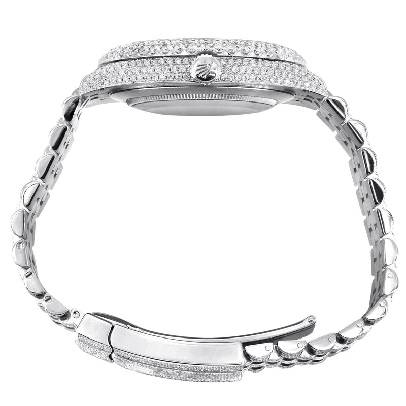 Diamond Iced Out Rolex Datejust 41 | 25 Carats Of Diamonds | Abalone Mother Of Pearl Dial | Two Row | Jubilee Band