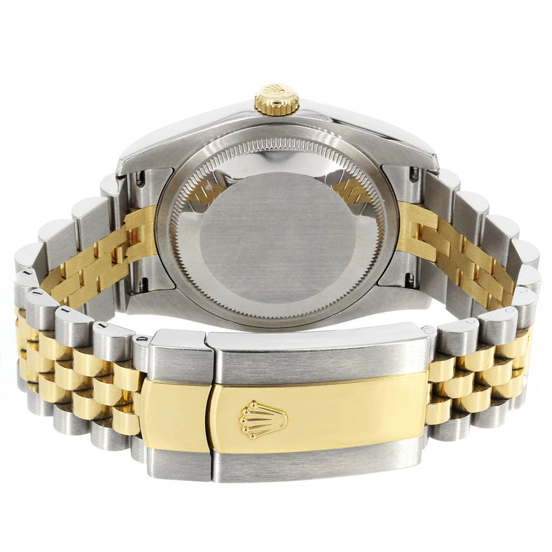 Rolex Datejust 41 Watch | 41 MM | 18K Yellow Gold & Stainless Steel | Custom Brown Baguette Diamond Dial | Jubilee Band