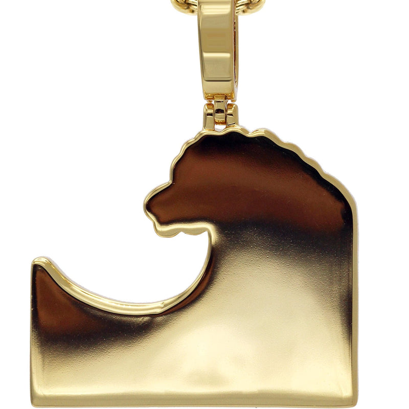 Gold Plated Rope Chain & Wave Pendant | Appx. 11 Grams