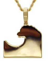 Gold Plated Rope Chain & Wave Pendant | Appx. 11 Grams