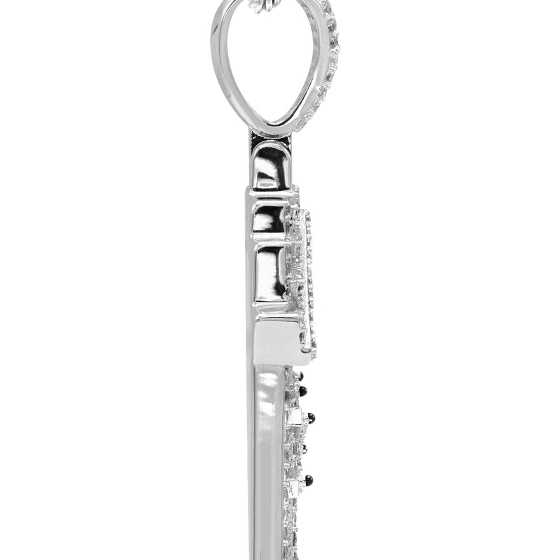 White Gold Plated Rope Chain & House Pendant | Appx. 20 Grams
