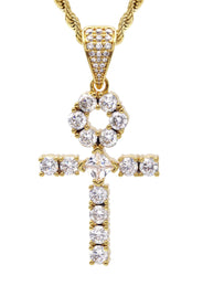 Gold Plated Rope Chain & Ankh Pendant | Appx. 10 Grams