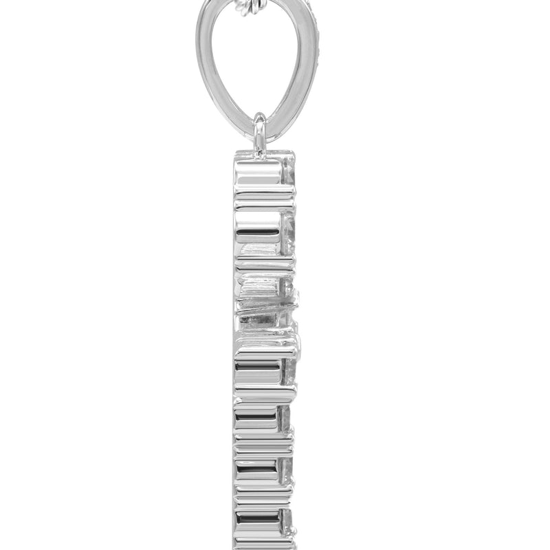 White Gold Plated Rope Chain & Ankh Pendant | Appx. 10 Grams